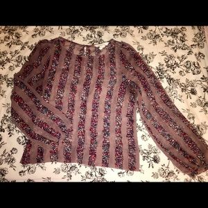 BCBG Long-Sleeve Chiffon Blouse